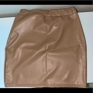 PLT Mini Brown Leather Pencil Skirt Size 6